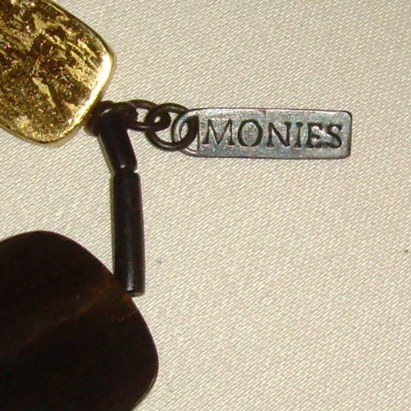 MONIES Gerda Lynggard Multi-Strand Black and Gold Leaf Statement Necklace - Picture 11 of 16